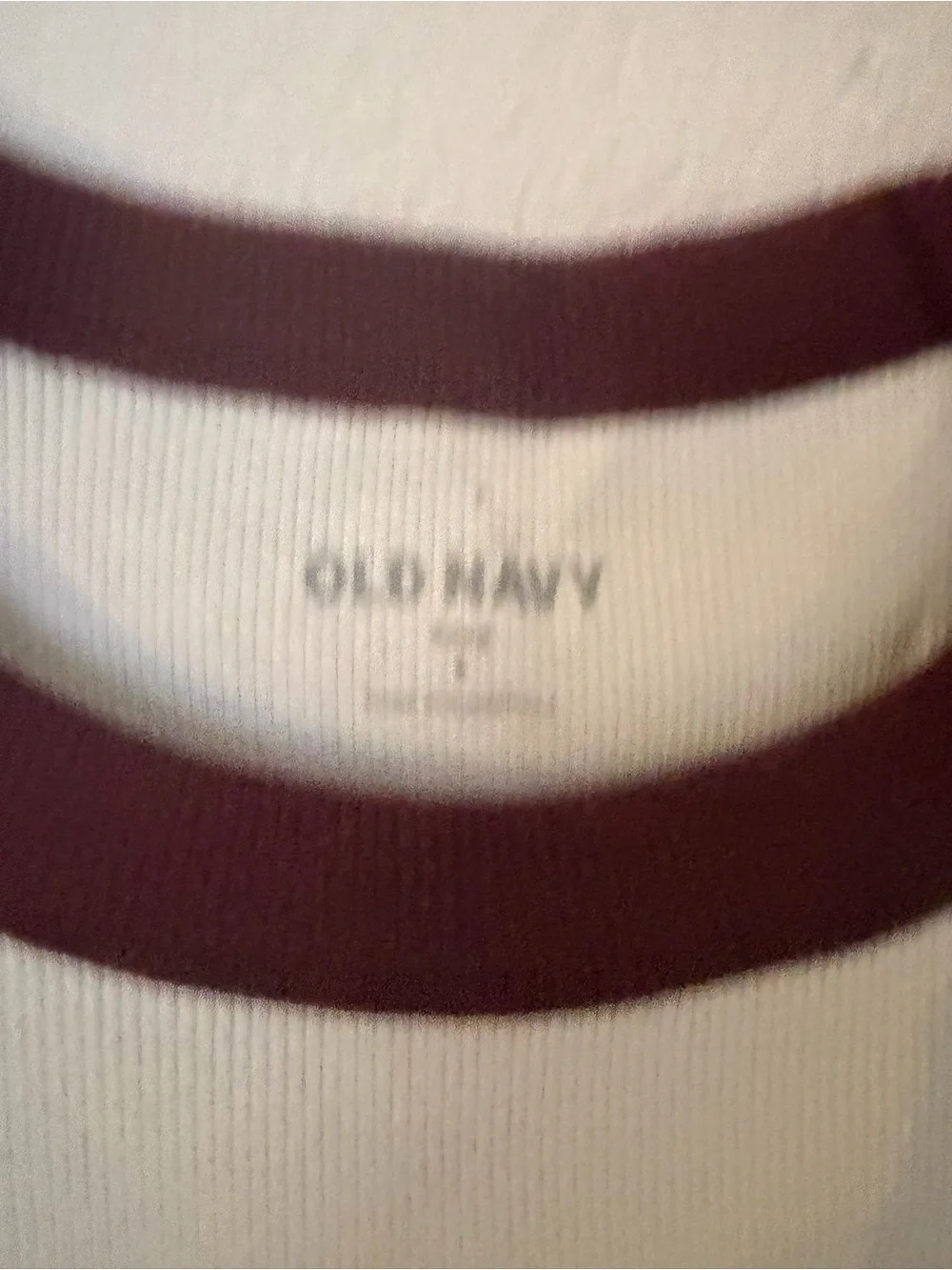 Old Navy White Tee with Burgundy Raglan Sleeves